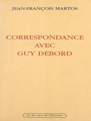 cover image of Correspondance avec Guy Debord